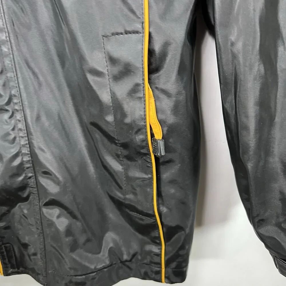 Missouri Tigers Full Zip Hooded Vinyl Jacket Youth Boys Large 12-14 Black Essex